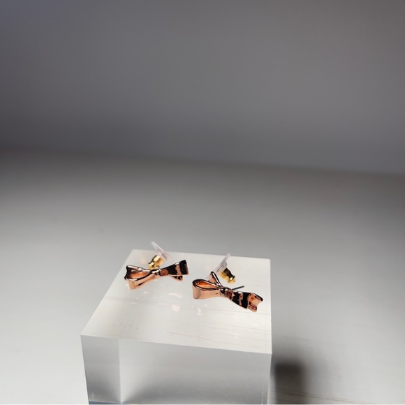 Kate Spade Rose Gold Tone Bow Stud Earrings - Picture 6 of 17